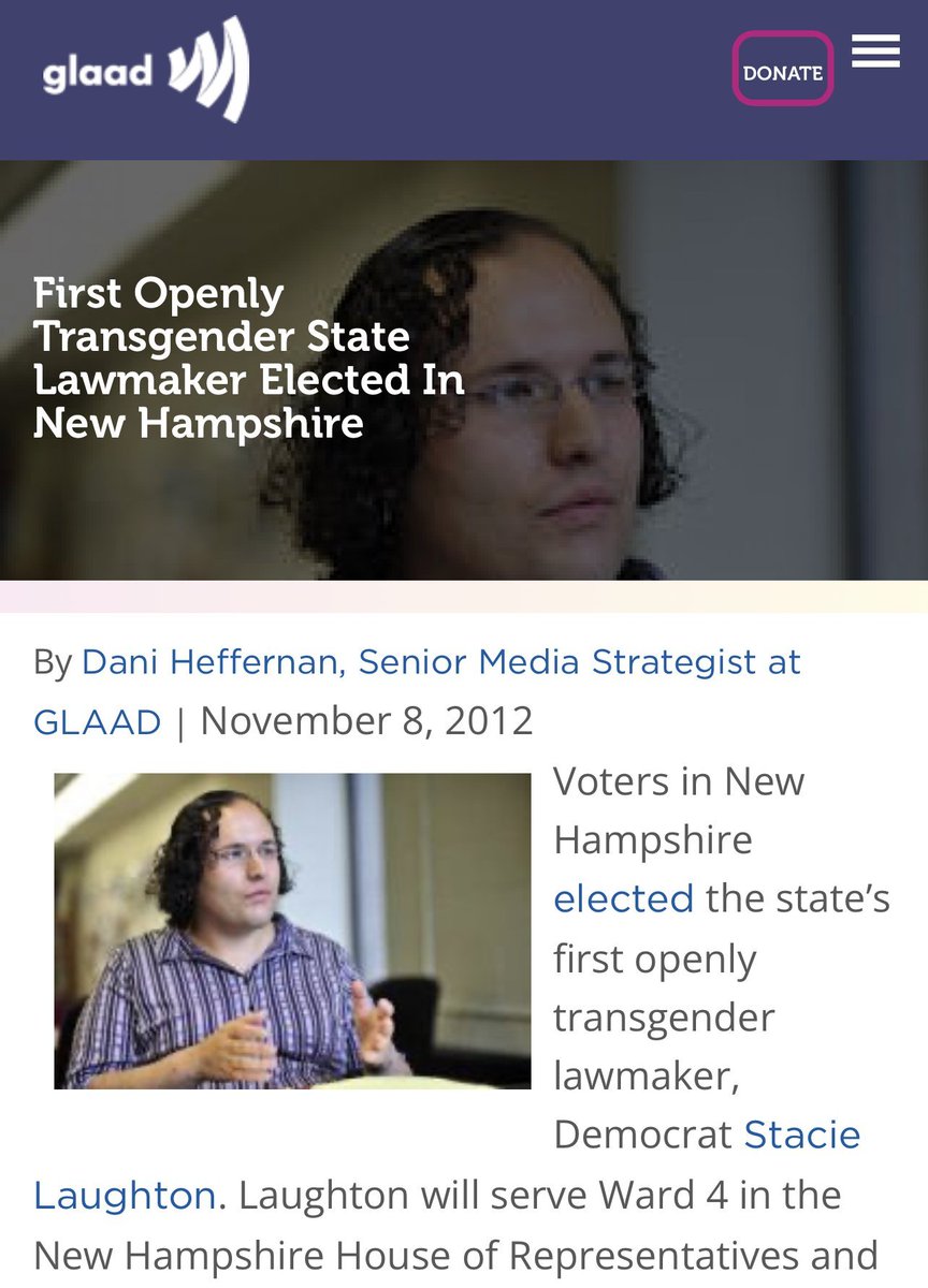 MrAndyNgo's tweet photo. The widely celebrated first trans person elected to a US state legislature has been sentenced to 33 years in prison for child s—xual exploitation of very young victims from a nursery.

“Stacie” Laughton was a Democrat lawmaker in New Hampshire and was active in a leftist church. https://t.co/vOsjR4yMqj