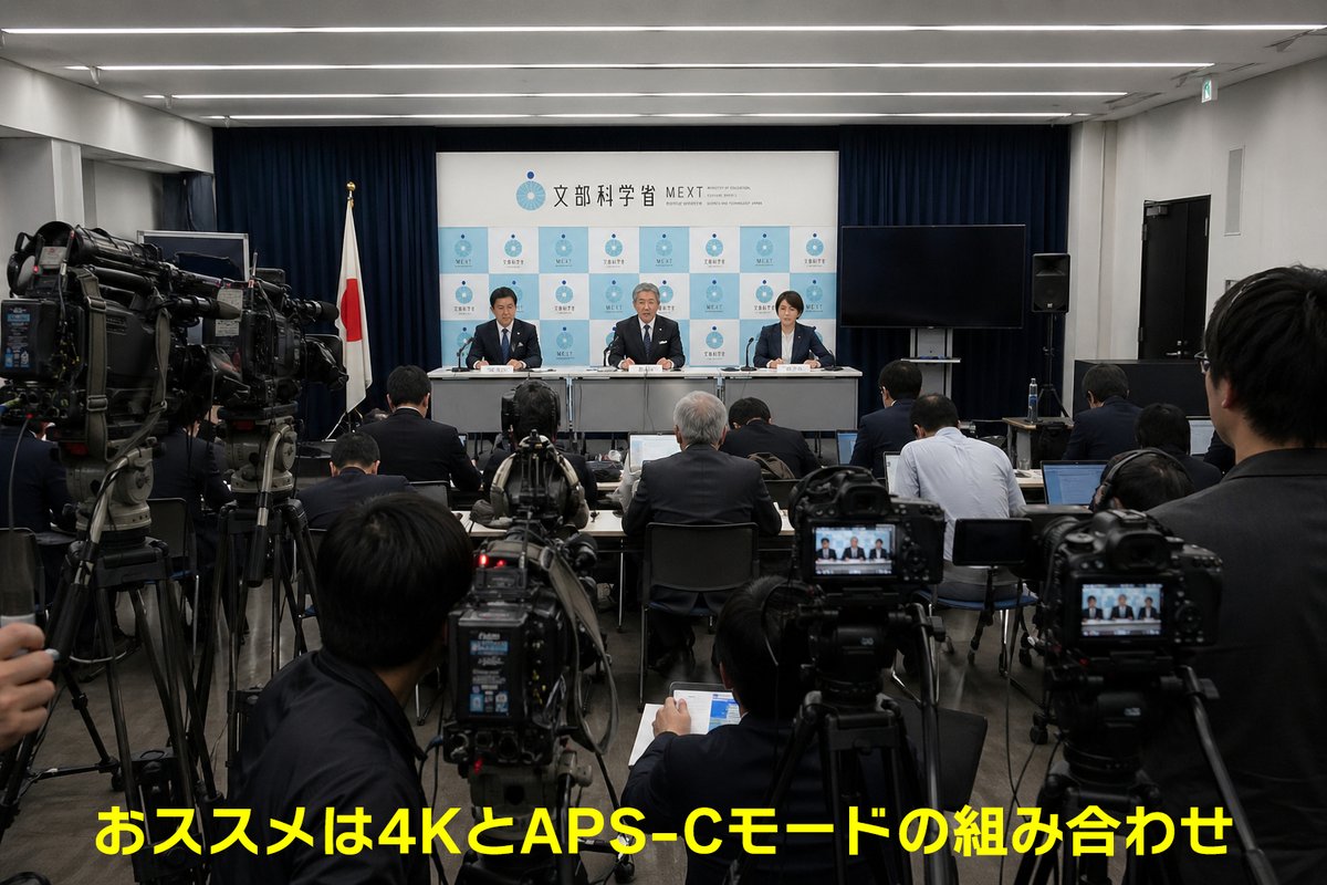 telopdesignlab's tweet photo. 【手持ちのレンズでは寄り切れない！こんなときどうする！？】🔍

先日、記者会見の撮影に立ち会いました。
Sonyのフルサイズミラーレスだったのですが、レンズが24-70mmしかなく、カメラポジションも悪いため、寄り切ることが難しい状況でした。

結局は4Kで撮影し、編集で130％ほど拡大したのですが、少し画質には不満が残りました💦

そこで今回は、レンズで寄り切れない場合の対処方法をまとめました👇

1⃣ 4K収録 → 編集で拡大 🎞️
今回私が行った方法。単純拡大なので、画質にはやや難あり。

評価：★★★☆☆
👉 手軽で万能。ただし拡大しすぎに注意！

2⃣ APS-CモードでHD収録 📹
こちらもテストで試しましたが、正直イマイチ。
1⃣よりも画質の劣化が目立ちました。

評価：★★☆☆☆
👉 寄った状態を見ながら撮影できるので、ワークはしやすい

3⃣ APS-Cモードで4K収録 🎥
おそらくこれが最強。
編集での自由度もあり、運用しやすいです。
画質の劣化も、言われなければ分からないレベル。

評価：★★★★★
👉 正直、これで撮ってもらえば良かったと少し後悔😅

📢補足
光学ズームだけでなく、Sonyには「超解像ズーム」という機能があります。
画質の劣化を最小限に抑えたデジタルズームが可能です。

ただし👇
光学ズームから超解像ズームに切り替わるタイミングで「カクッ」となるので、ワークする場合は注意が必要です🚨

⚠️あくまで一定条件下での比較のため、条件によっては結果が異なる場合があります。
長玉を用意できるに越したことはありません。