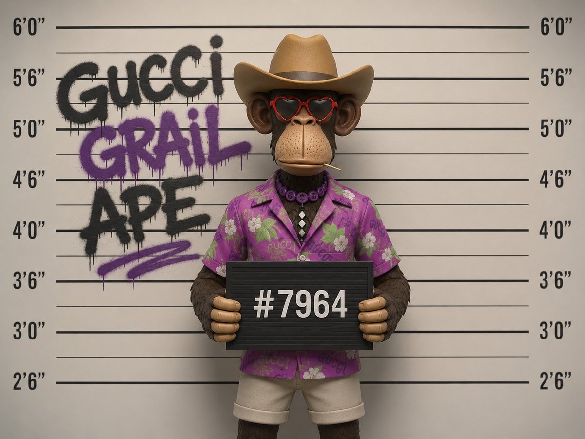 Nico_ub's tweet photo. GUCCI GRAIL APE @10ktfGucciGrail 

Behind bars and in the vault, my GUCCI https://t.co/mRuEwZTwjb
