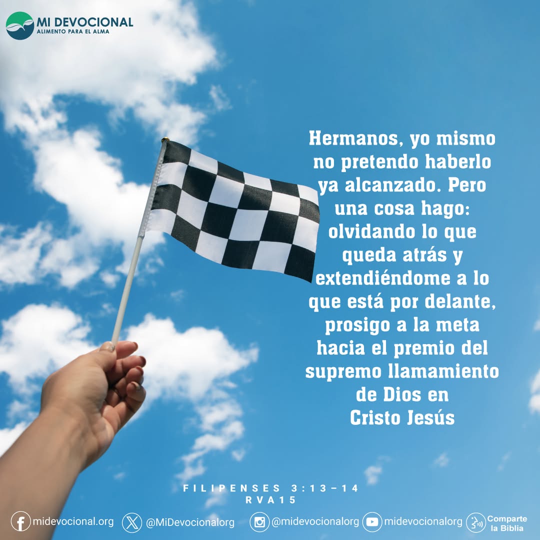 MiDevocionalOrg's tweet photo. Hermanos, yo mismo no pretendo haberlo ya alcanzado. Pero una cosa hago: olvidando lo que queda atrás y extendiéndome a lo que está por delante, prosigo a la meta hacia el premio del supremo llamamiento de Dios en Cristo Jesús https://t.co/wDVczv8fSj
