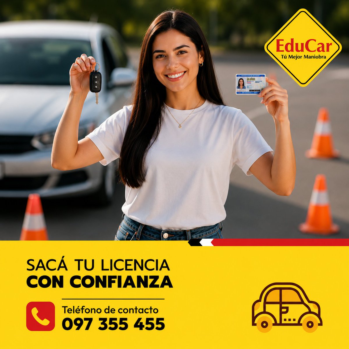 TuMejorManiobra's tweet photo. 🚗 ¿Pensando en sacar tu licencia?
En EduCar te formamos con clases personalizadas y acompañamiento profesional.
📞 097 355 455
📍 Rivera 441, Santa Lucía
Sacá tu licencia con confianza. ✅
#EduCar #LicenciaDeConducir #SantaLucía https://t.co/tEueWoAwZT