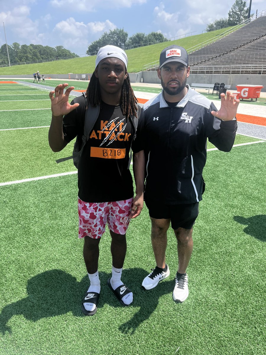 ColbyWest2027's tweet photo. I had a amazing time at @BearkatsFB camp thank you for the opportunity 
@DanePresto_SHSU @CoachKey9 @EastCBucs https://t.co/tDHgFBXhBf