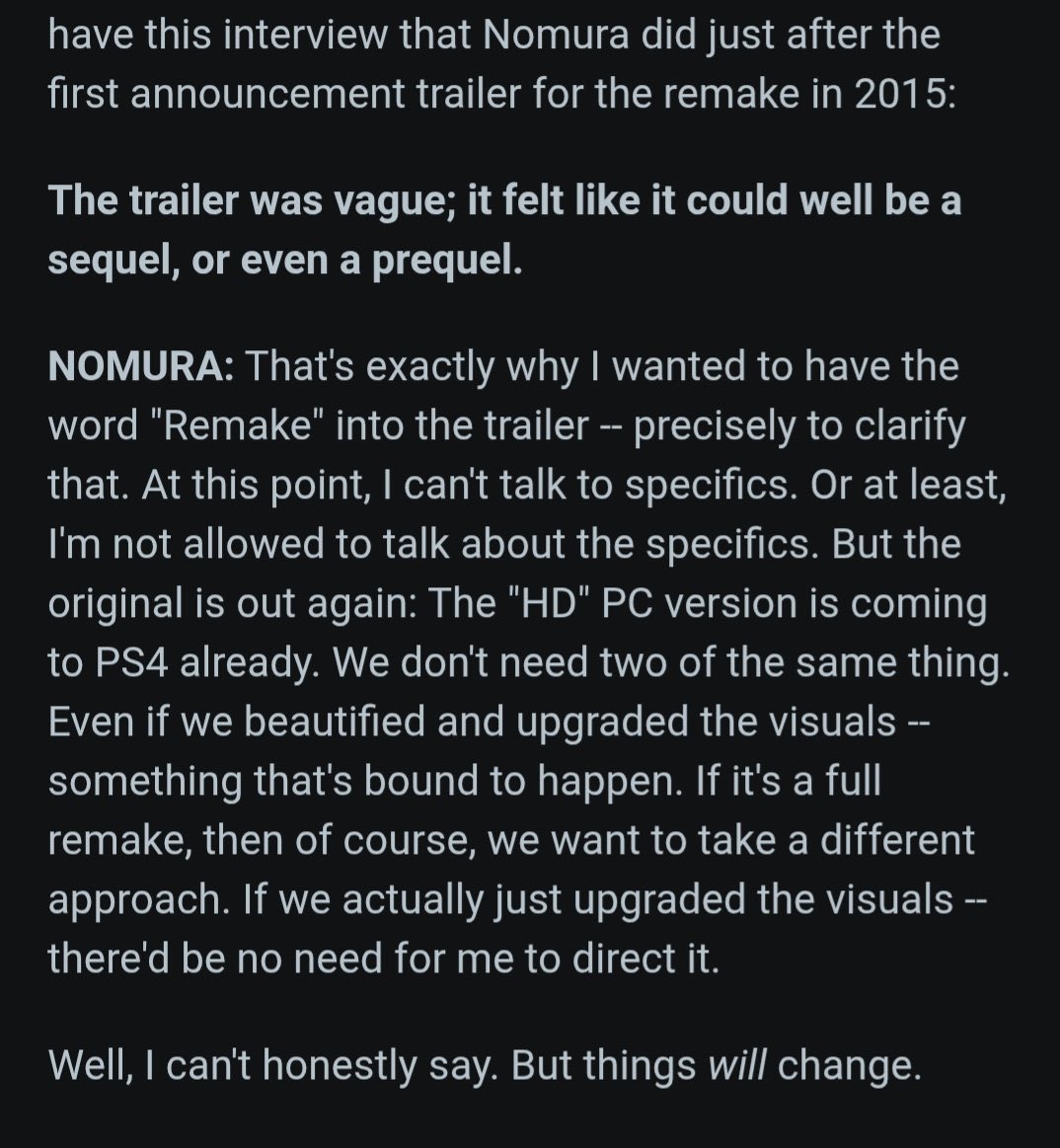 oathgate1's tweet photo. @QueenLolipopo Why do you think Nomura said this? If we want to be fair there are interviews that support both arguments. 

I’m not trying to say for sure it is or isn’t. I don’t know but the communication has been odd on it. https://t.co/GVM122EGmR