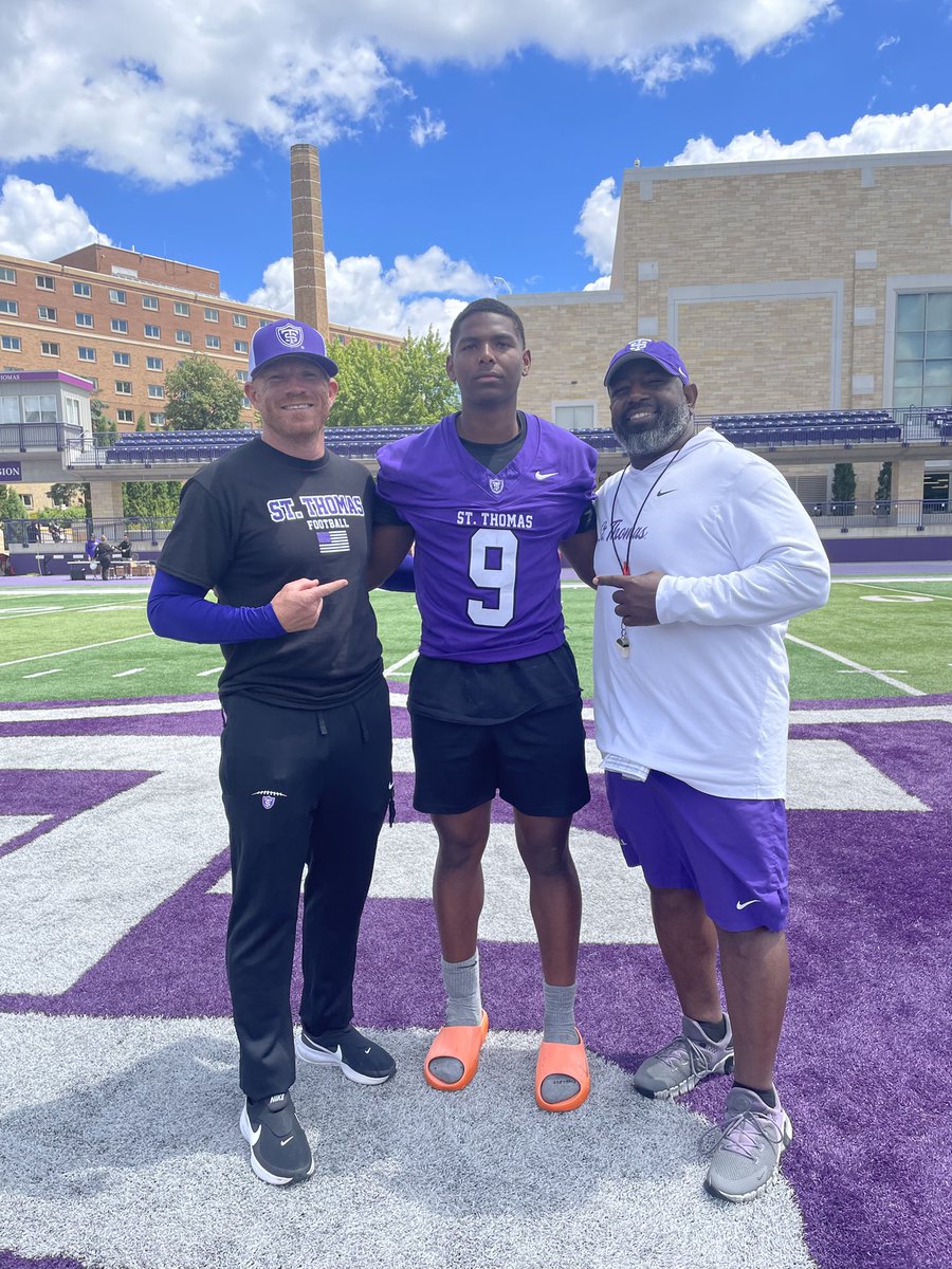 Mrjones_21's tweet photo. Thank you @Coach_Lemke @CoachTrot and all the coaches at the University of St. Thomas for a great campus visit and camp experience over the last few days. I appreciate the coaching, feedback, and opportunity to compete. Excited to keep building relationships with this program
@CShortsIII @AJShortsss @HC_MustangsFB @npatexas1 @coachupton43 @footfireinc_20 @SeanOReilly979 @bench424nmore