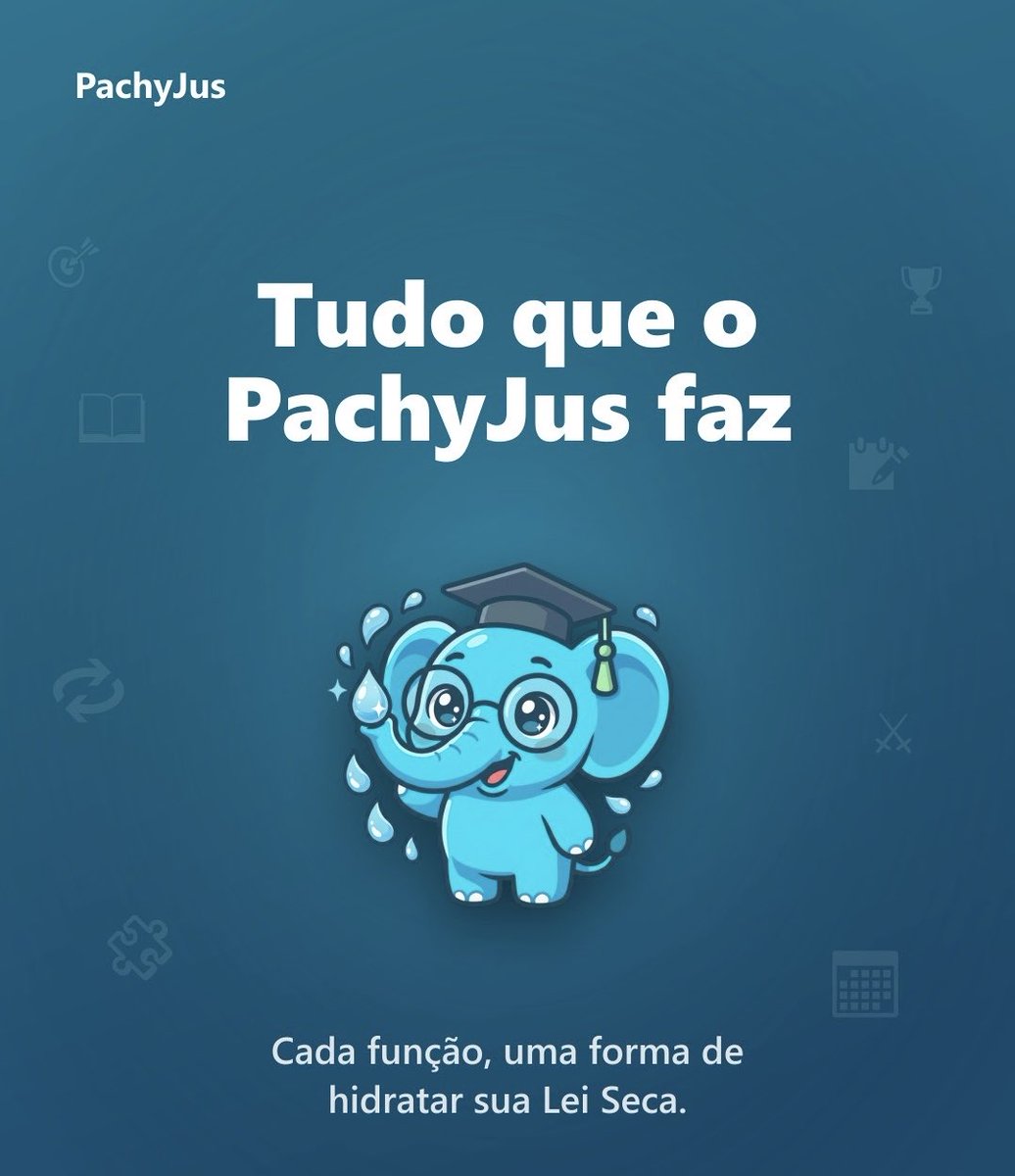 pachyjus's tweet photo. 🧵Conheça o PachyJus! ⚖️🎮

Cansou de quase dormir lendo lei seca pura? 🥱O PachyJus chegou para transformar o seu Vade Mecum e o edital do seu concurso em um verdadeiro RPG de bolso!Criamos o ecossistema definitivo focado em te dar constância e alto rendimento. Entenda como funciona no fio 👇 (1/5)