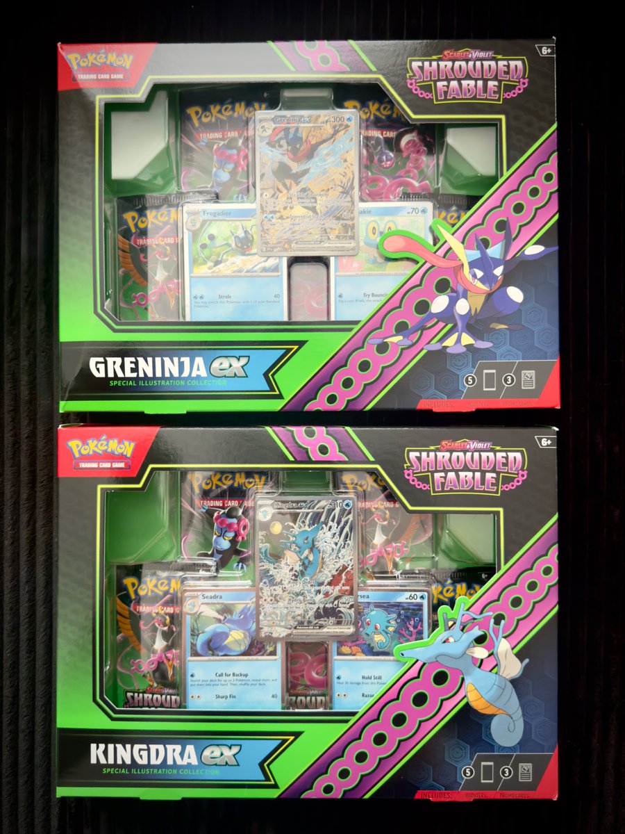 businessdhhrd's tweet photo. Sealed Claim Sale 🎁

SF Special Illustration Collections 🟢

🌊 Kingdra &amp; Greninja 🥷

— $350 shipped for both

*Extra Greninja Box available for $200 shipped https://t.co/IwfUKQKIeC