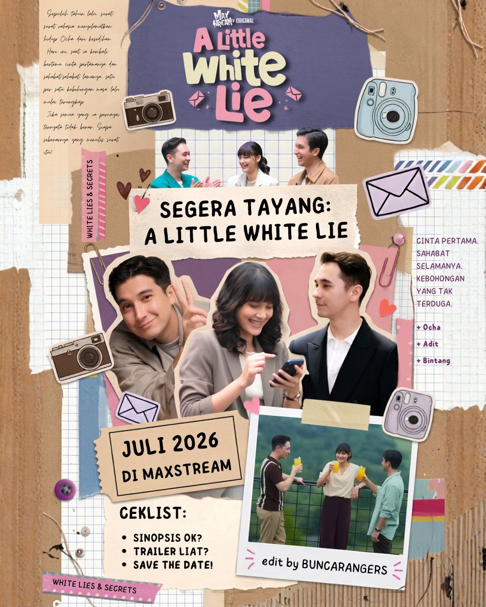 buncarangers's tweet photo. Penasaran banget sama performa Callista Arum yang jadi Ocha! Siap-siap dibikin tebak-tebakan siapa sebenernya pengirim surat misterius itu? @calliistarum #ALittleWhiteLie #CallistaArum #Maxstream #ComingSoon #ALittleWhiteLie https://t.co/7fiwgDfLfS