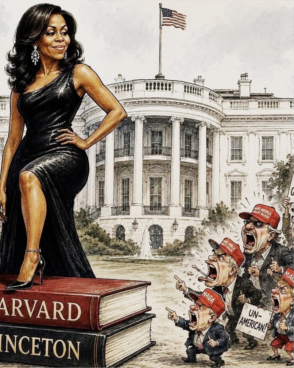 TheDemCoalition's tweet photo. It's been nearly 10 years since she left the White House, but they keep insulting Michelle Obama because nothing intimidates and angers these fragile, racist MAGA men more than an intelligent successful black woman. 

#ResistTrump https://t.co/wql2amQtCQ
