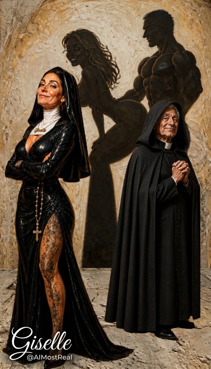 AImostReal's tweet photo. Confession never looked this dangerous 🙏🖤

This sinful Sister and Father… standing in front of sins he definitely wanrs to commit.

Some habits were made to be broken.
#Giselle #Confessional #Nunday #SexyNun #SinfulSister https://t.co/2vBvhpzqT7