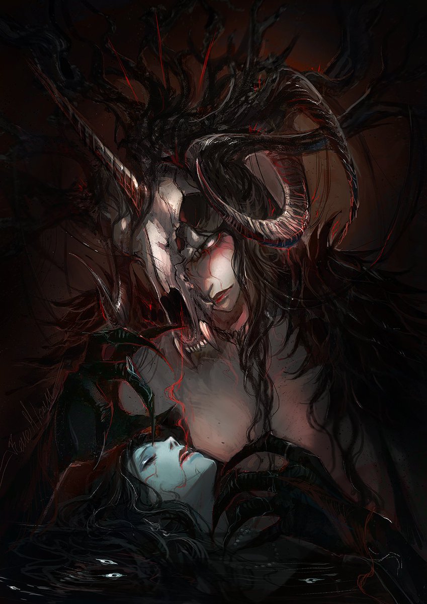 renemlem's tweet photo. Witch with a thousand horns
"The Forbidden Essence" 
#oc https://t.co/qjQX6tEw0t