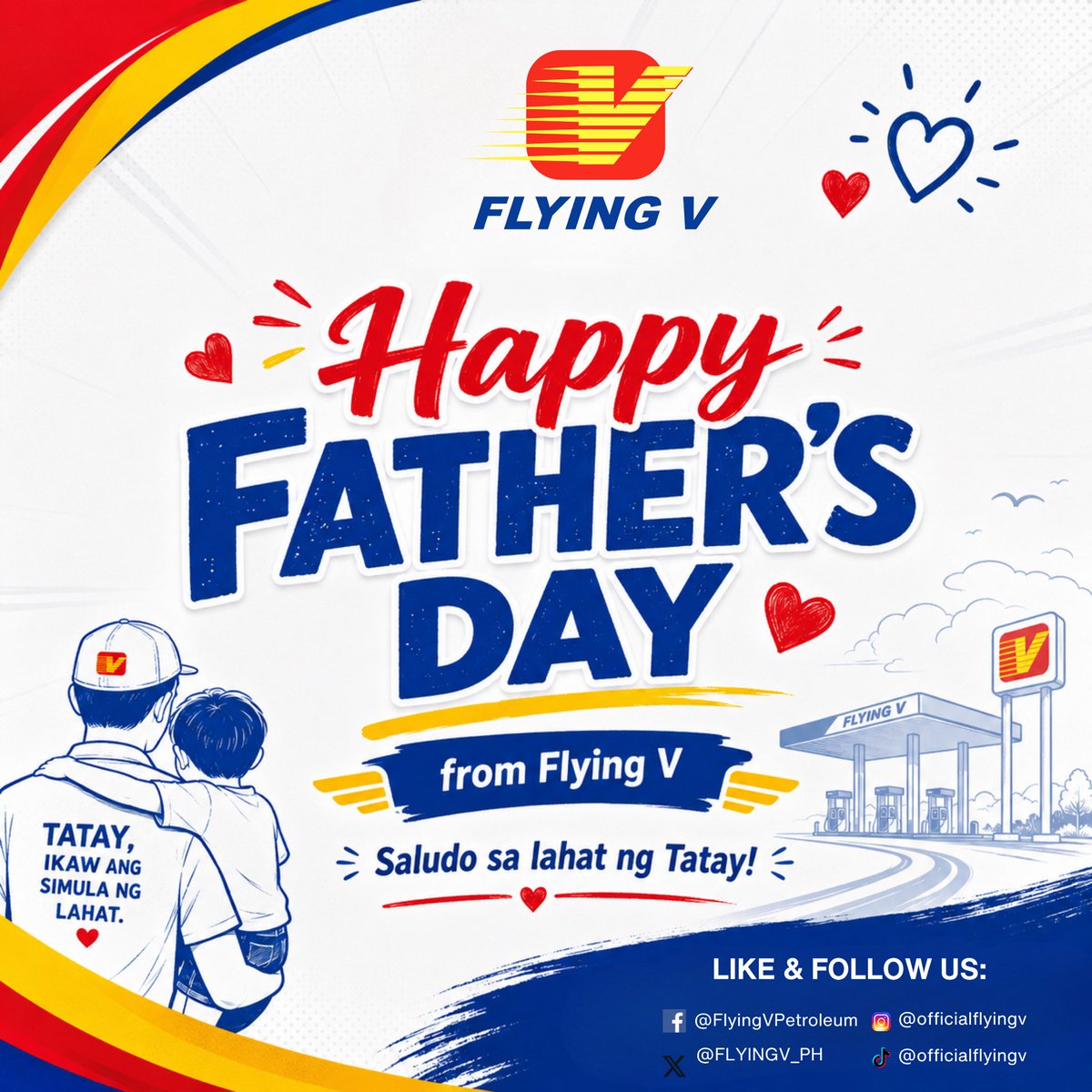 FLYINGV_PH's tweet photo. Happy Father’s Day sa lahat ng Tatay! 💙❤️

Saludo kami sa bawat ama na araw-araw na bumibiyahe, nagtatrabaho, at nagsasakripisyo para sa pamilya. Kayo ang tunay na lakas at inspirasyon sa bawat biyahe. https://t.co/195CItjVW9