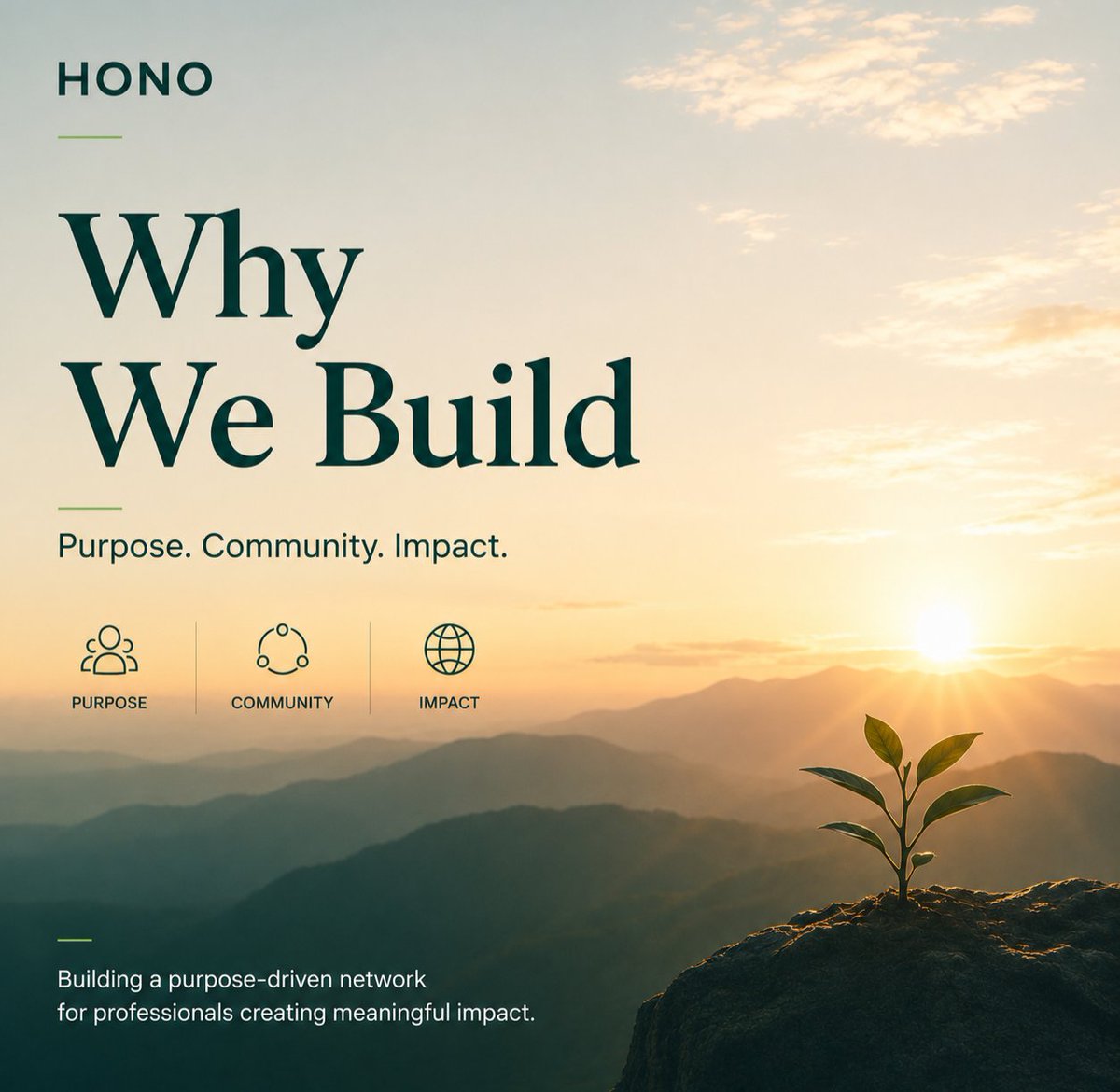 JoinHono's tweet photo. Behind every platform is a belief.

At Hono, we believe meaningful connections, collaboration, and purpose can create positive impact.

Still early. Still building. 🌍 https://t.co/jhRKaIoXY7