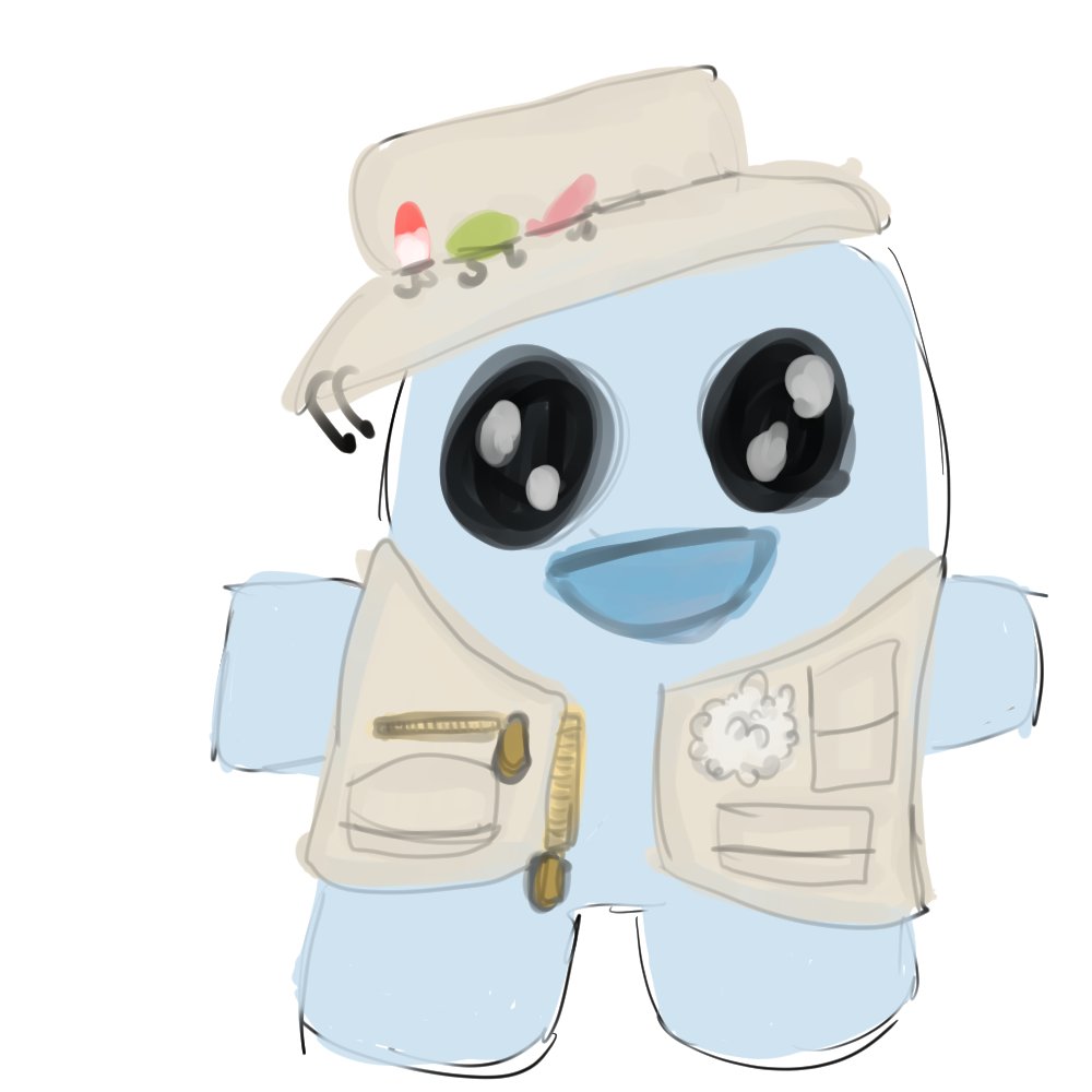 YungMononoke's tweet photo. I've decided to #DesignASprite and i present Fisherman Sprite. It's abilities would make fishing have better loot and better fishing tools out of fishing barrels. Similar to last season with golden fishing locations. A muted blue with a cream hat and fishing vest. https://t.co/jxUNwu2LUJ