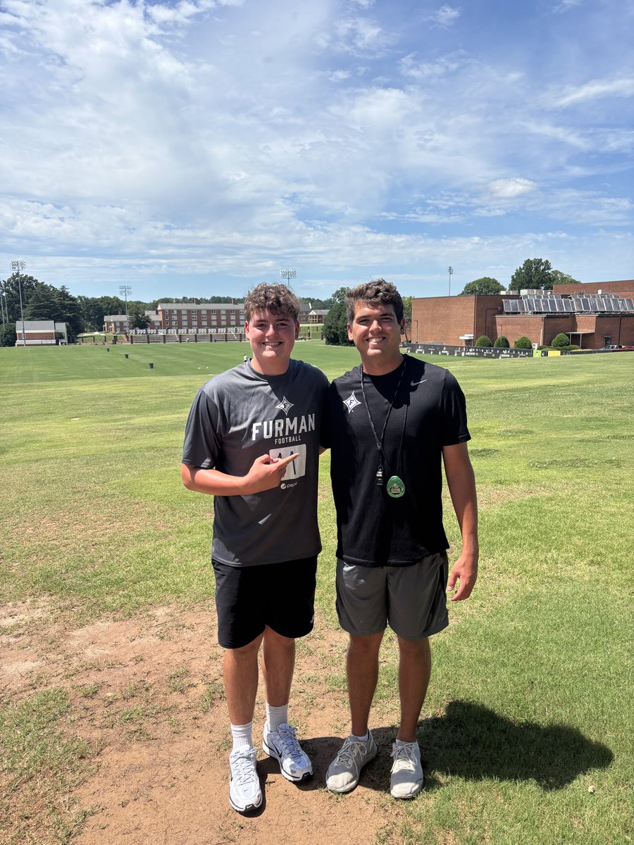 CampStartup11's tweet photo. Enjoyed being at Furman today. Thank you to @HughRyan1 and @charlielott12 for the opportunity. Looking forward to building on today’s work. 
@DanOrnerKicking @BennettSwygert @tcook_ohseven https://t.co/SSCvZOn9pz