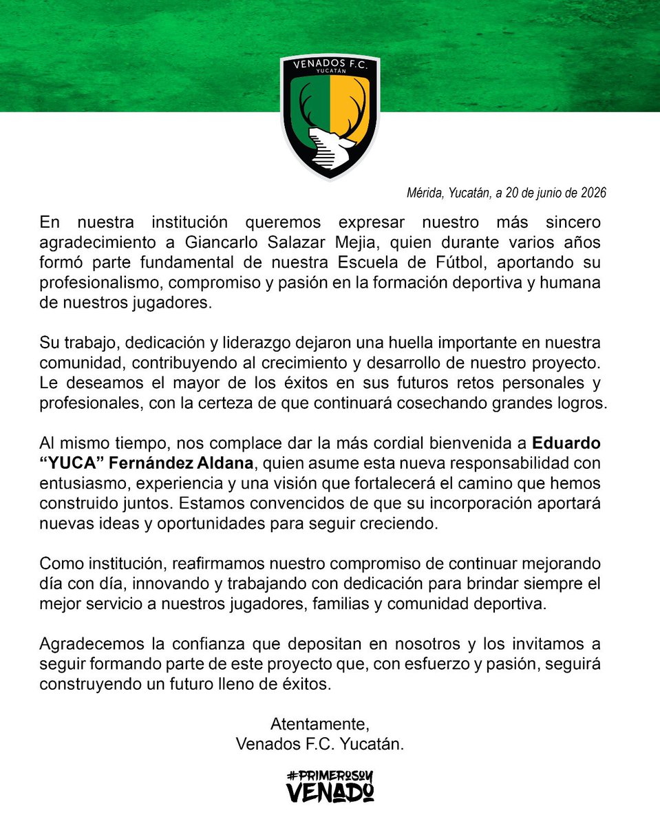 venadosfc's tweet photo. Comunicado oficial. https://t.co/Yi2b4PWwCm
