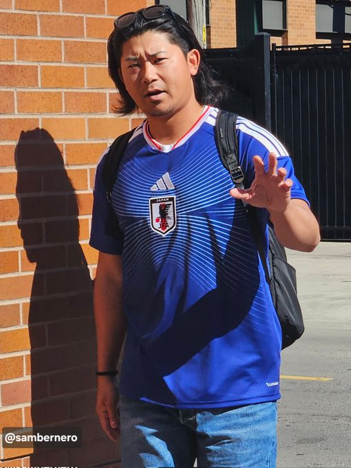 MLBシカゴ・カブスの今永昇太選手、2日連続でサッカー日本代表の