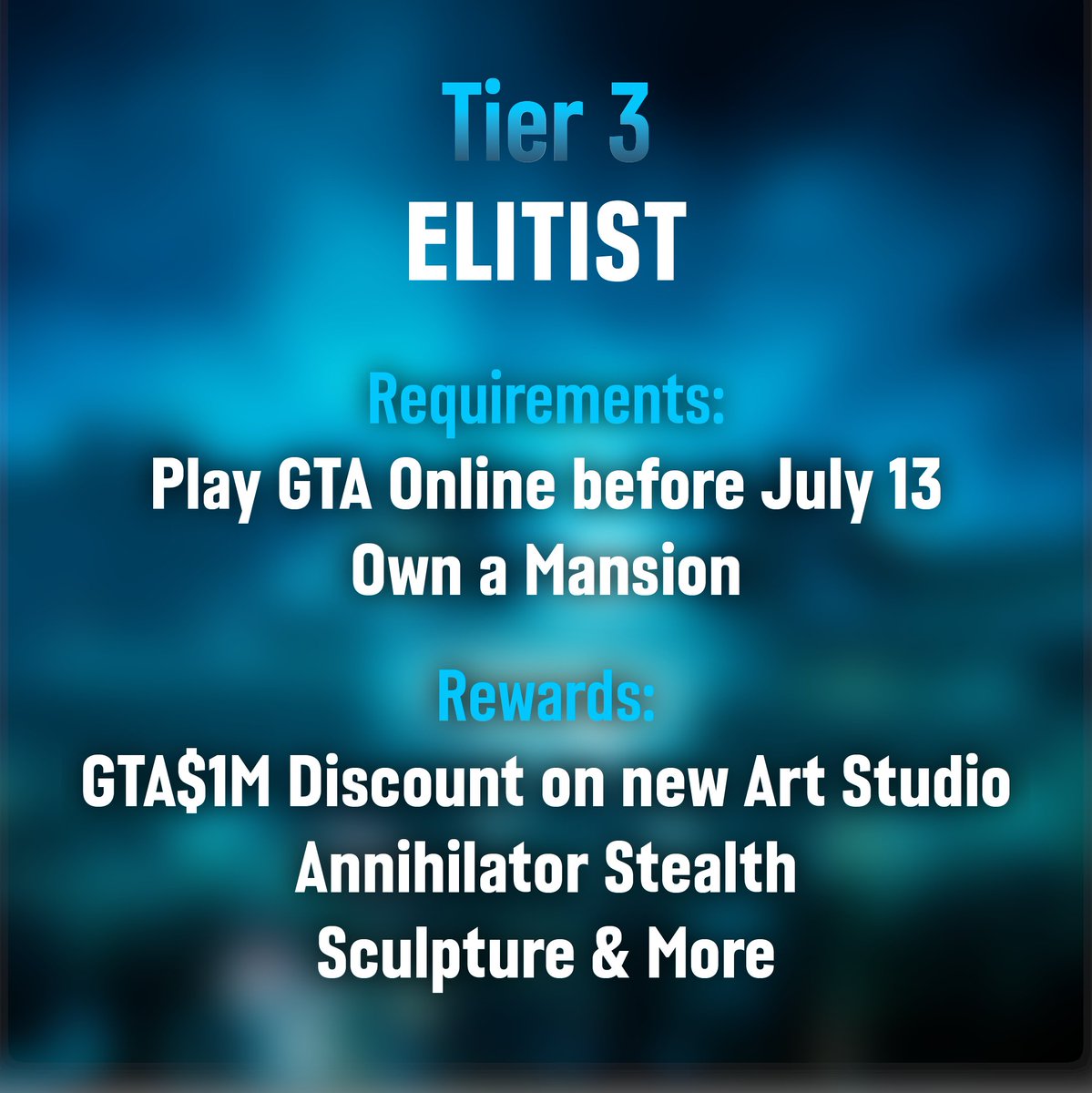GTAGFX's tweet photo. Rockstar announced the Fine Art Collector Program last week with a bunch of rewards up for grabs👀

Here are the different Tier's and what objectives are required for each one👇

Are you excited for the #GTAOnline: The Kortz Center Heist update?🤔 https://t.co/h5AjnPFRWf