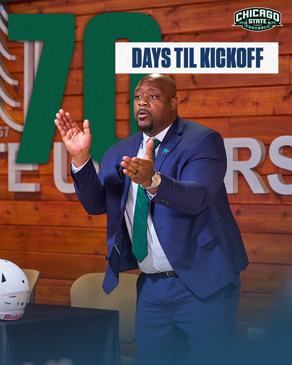 ChiStateCougars's tweet photo. 7️⃣0️⃣ DAYS UNTIL KICKOFF 🏈🔥

The countdown is on. The inaugural season is getting closer.

🎟️ Secure your Season Tickets: https://t.co/mE9DlNPgvq

#CSUFootball #70DaysToKickoff https://t.co/wYT4bEB5Qr