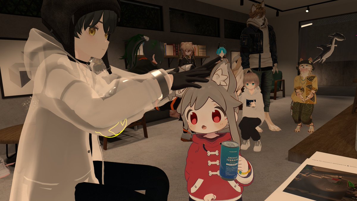 AuroraVRC1's tweet photo. 賑やかなイベントですごく楽しかったです。
間近で王子ワールドが見れて大変満足でした！
頭撫で慣れて不機嫌になる匠さん可愛かった～
次回の開催楽しみにしています！

 #喫茶0時38分 https://t.co/U41PAgXAJY