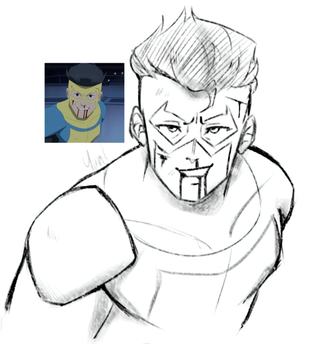 yanyanhare's tweet photo. Some Mark sketches 
#invincible https://t.co/aeHbDphCax
