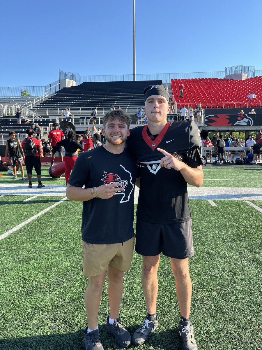 MasonKing135's tweet photo. Had a great time at SEMO today, can’t wait to come back in July to compete on offense!!! @Curtisakins @Coach_GSanders @PeytonKlundSEMO @ColeDobbinsSEMO @greg_klund @ceking61 @CoachHeck55 https://t.co/Tk6sNvTZn5