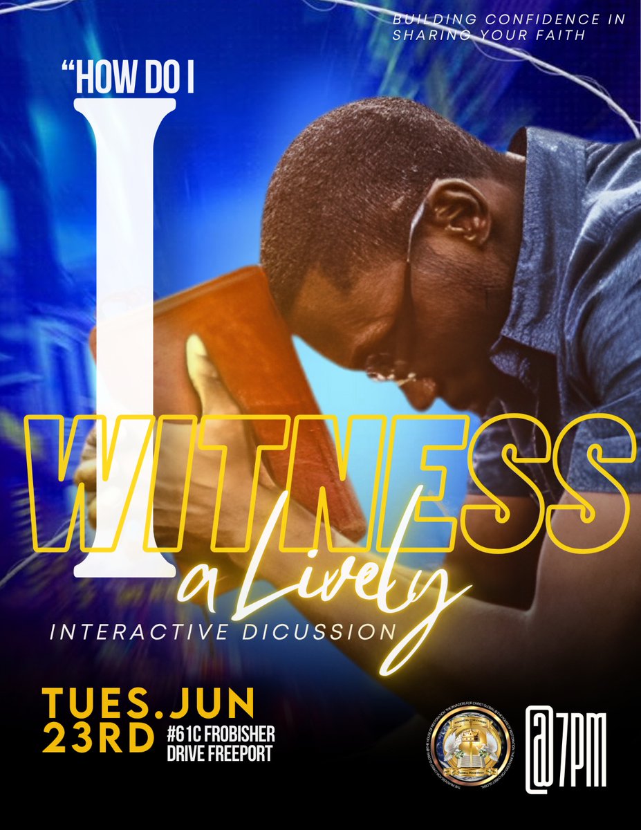 IFC_Ministries's tweet photo. 🙌 Ready to share your faith but not sure how? Join us for "How Do I Witness" — a lively interactive discussion! 📖🔥 Tues. Jun 23rd | #61C Frobisher Drive, Freeport | 7PM. All welcome! 🙏 #HowDoIWitness #ShareYourFaith #IFCG #Freeport https://t.co/DkSTzhAYii