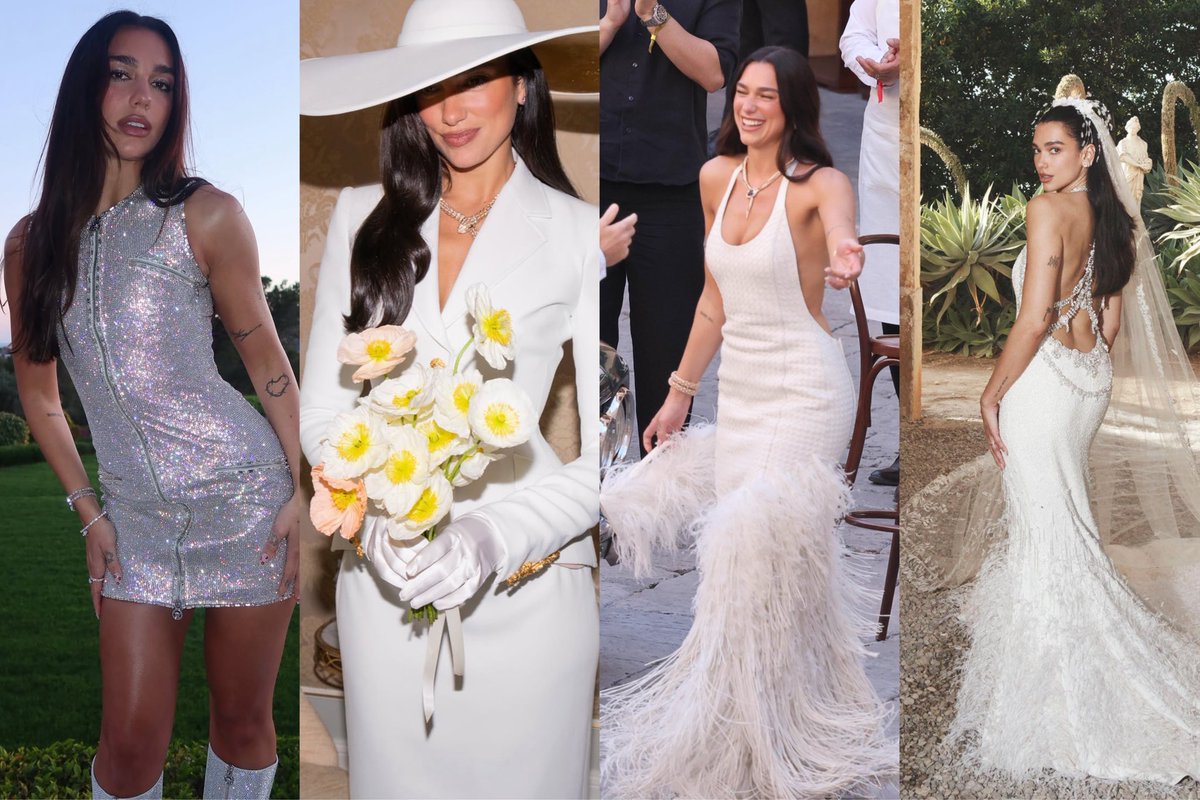 Indie5051's tweet photo. Estos son los  vestidos que usó Dua Lipa para los festejos de su boda: https://t.co/FTTrgKJkDh