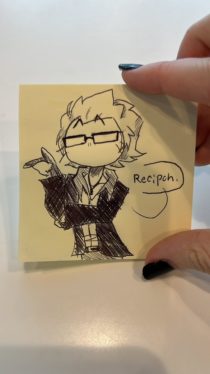 StargazedSiren's tweet photo. Ignis Scientia brainrot so bad I’m drawing him on the sticky notes at work https://t.co/WU3zaGiAu3