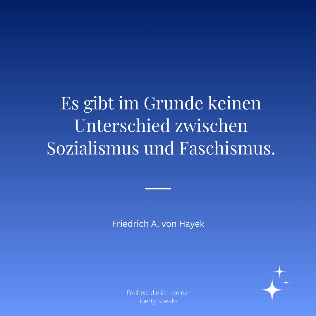 liberty__speaks's tweet photo. Es gibt im Grunde keinen Unterschied zwischen Sozialismus und Faschismus.
|Friedrich August von Hayek https://t.co/OaqMkjOGcs