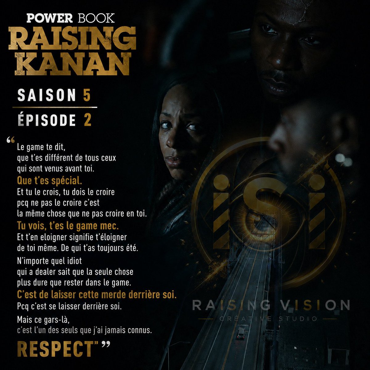RaisingVision's tweet photo. Cet épisode 2 de la S5 de #RaisingKanan vient de nous livrer une de ses plus grandes leçons. « Le game te dit... que t’es spécial. » Il nous rappelle la dure réalité : s'éloigner du game, c'est s'éloigner de soi-même. Respect à Unique de nous avoir prouvé qu’il l’est bien. https://t.co/9Lt5ARyyJV