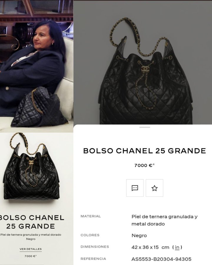 SonPolemicas's tweet photo. El bolso Chanel de Dinorah Figuera cuesta 6 meses de salario en España, ella dice que cuidaba "viejitos" para sobrevivir.
El dinero que se robaron de la "ayuda humanitaria" y CITGO es lo que financia esos lujos, la "mosquita muerta" hizo desastres con Guaido https://t.co/rGRATJ53gd