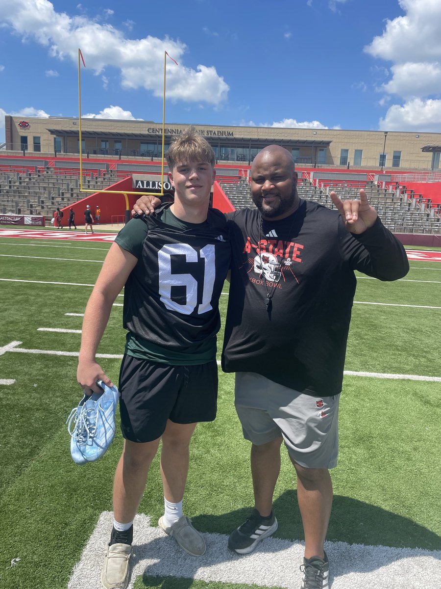 Kaydan_Hart2027's tweet photo. Blessed to compete and learn at the A-State football camp today. Every rep is another step toward my goal. Grateful for the opportunity to showcase my skills and continue improving. #RecruitMe #DLine #FootballCamp #AState @CoachRPittman @AStateFB @JPRockMO @mwfbrecruiting @BallCoachHP