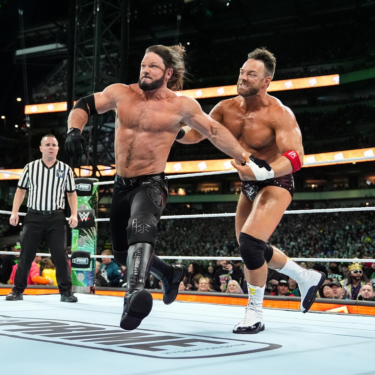 WrestlingWCC's tweet photo. AJ Styles hopes to see LA Knight as a world champion one day 🏆

“I really think he has earned it.” https://t.co/hcGoB6s6R6