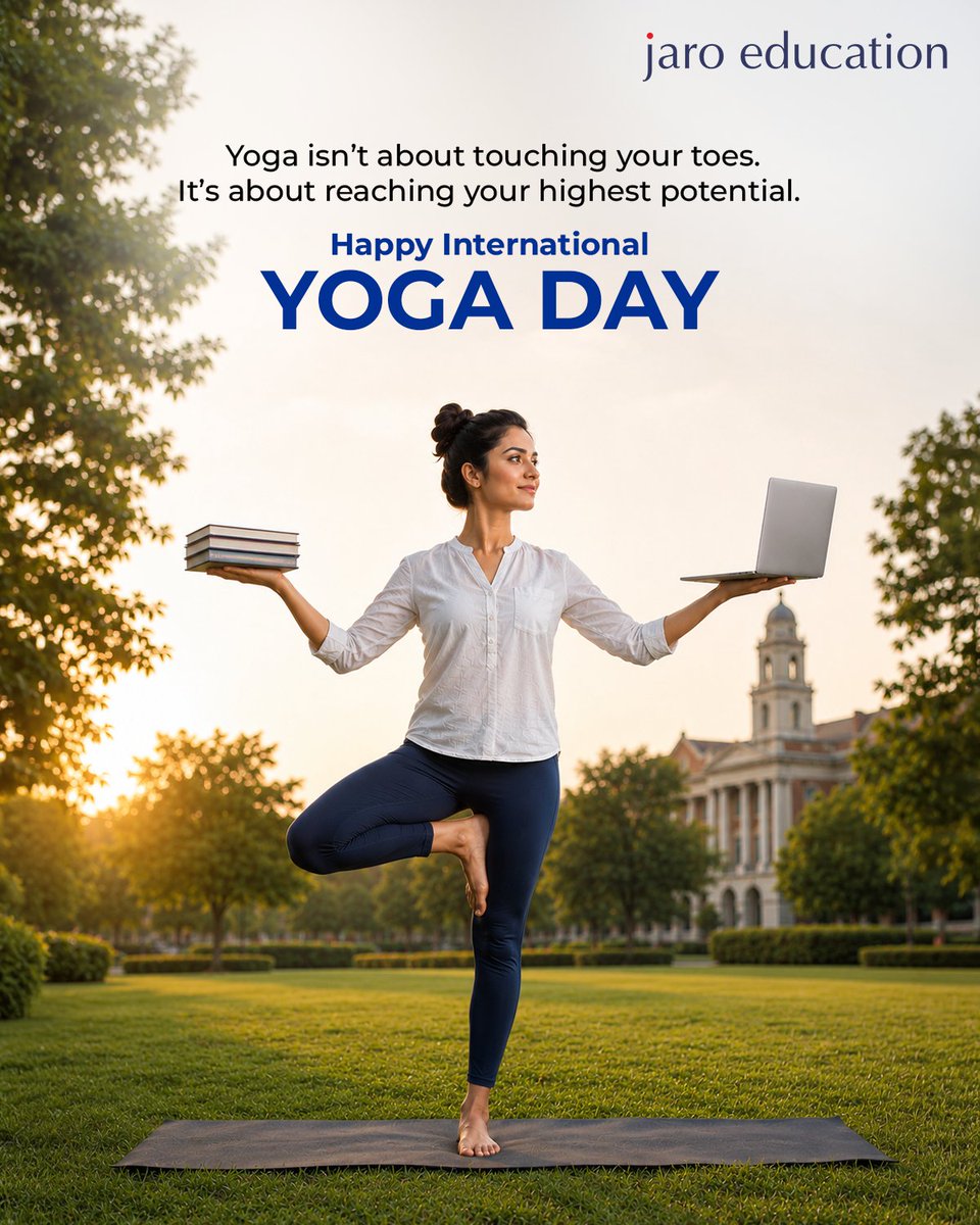 jaroeducation's tweet photo. The strongest foundation for growth isn't knowledge alone.
It's balance.

Wishing you a day of mindfulness, well-being, and continuous growth.

#JaroEducation #InternationalYogaDay #CareerGrowth #Balance #Success https://t.co/1KduL4ZY5n