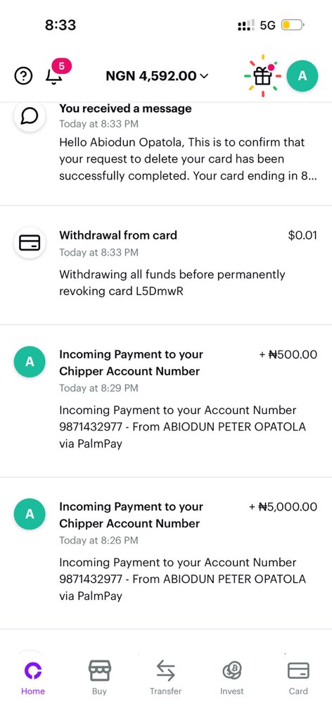 Soundmind_02's tweet photo. @chippercashapp,

I have no idea how money keeps being removed from my account, and I need an explanation.

Yesterday, I deposited ₦50,000. Before the deposit, I noticed an “Amount Due” of $6.50 on my USD account and ₦500 on my NGN account.

Immediately after I made the deposit, the $6.50 charge was cleared, and ₦500 was deducted from the ₦50,000 deposit. I then converted the remaining balance to USD and funded my card. I intentionally left $2 in my USD account, assuming it could be used for any upcoming maintenance fee.

Tonight, I deposited ₦5,000 into my NGN account to pay a bill. However, I noticed my balance dropped from ₦5,000 to ₦4,900, even though the receipt stated that no fee was charged.

I then made another deposit of ₦500, which should have brought my balance to ₦5,400. Instead, the balance dropped to ₦4,500, and the remaining $2 in my USD account also disappeared.

This is not the first time this has happened. I’ve ignored similar deductions in the past, but it is becoming too frequent and concerning.

I would like a detailed explanation of these deductions and a review of my account history. I have personally recommended Chipper Cash to several friends, particularly because of the card service, but these unexplained deductions are making it difficult to maintain confidence in the platform.

Please investigate and clarify what is happening with my funds.