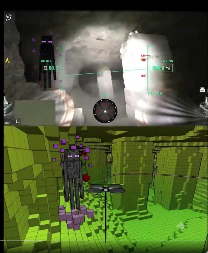 snekstep's tweet photo. Can the Enderman tell if it's being watched through a drone? https://t.co/15s42JMaxh