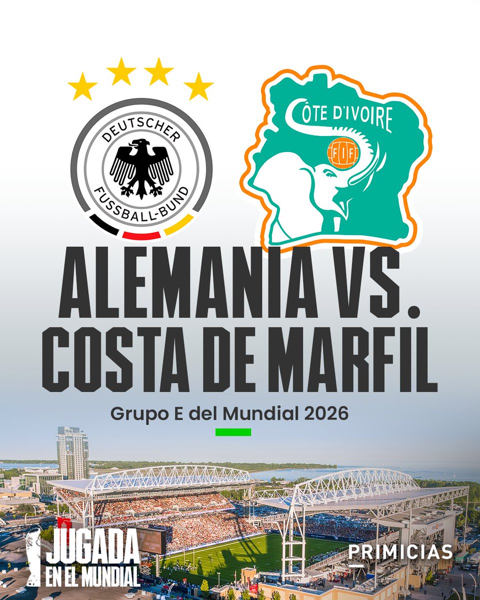 Primicias's tweet photo. #ENVIVO | Alemania y Costa de Marfil se enfrentan en un duelo que puede definir al primer clasificado del Grupo E, que lo comparten con Ecuador y Curazao. Siga el minuto a minuto del partido. https://t.co/n0MZ5bUkU7 https://t.co/dYK9ufe7yd