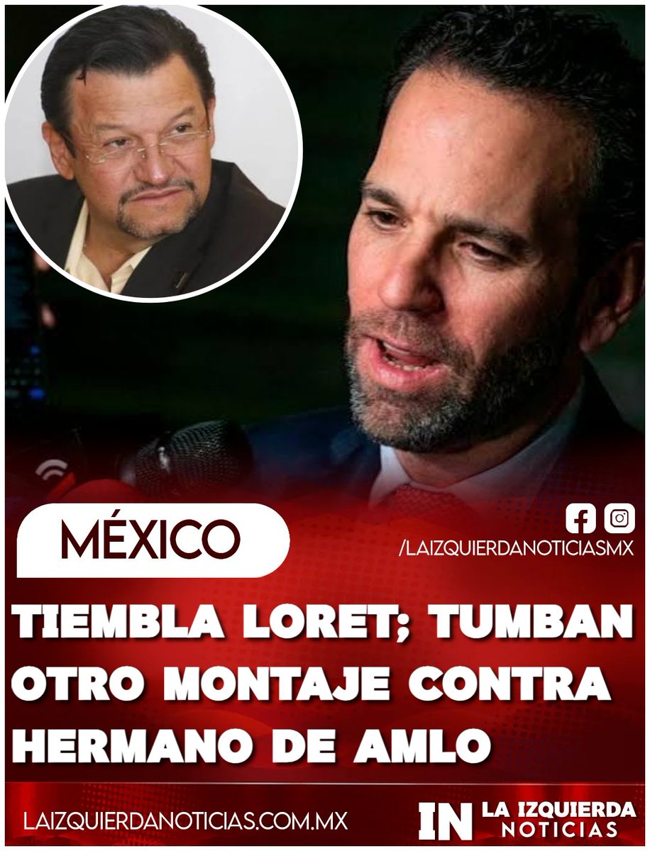 IzqNoticiasMx's tweet photo. ¡LORD MONTAJE! INE exonera a Martín López Obrador sin hallar pruebas de financiamiento ilegal a Morena. Video de Loret de Mola es indicio sin sustento fáctico. ¿Acción legal contra él?
” https://t.co/WnLC6EkGs1