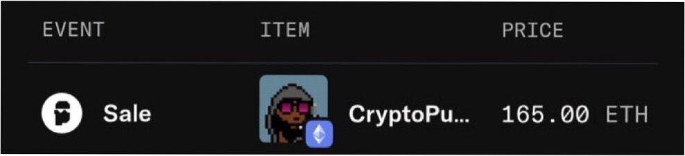 clouisestorr's tweet photo. CryptoPunk just sold for 165 ETH! Looks like NFTs are making a comeback 🚀 https://t.co/oeFDUUWqfr