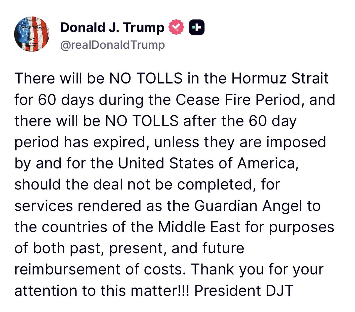 The White House tweet media