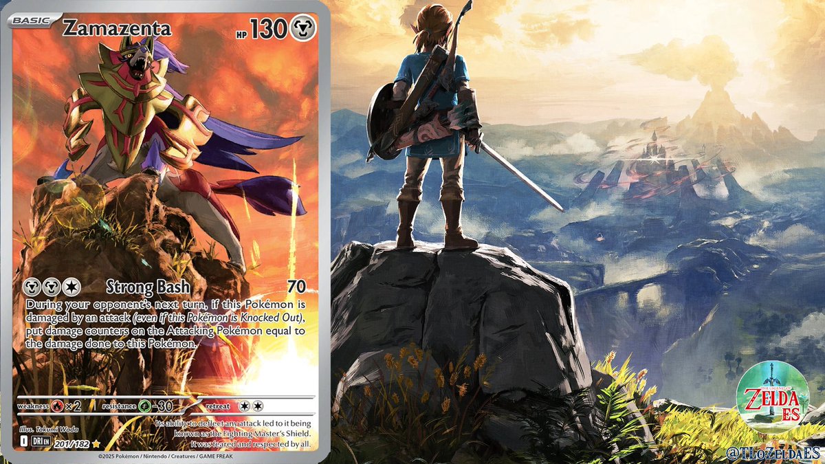 TLoZeldaES's tweet photo. 🇪🇸 Takumi Wada no solo dibuja para The Legend of Zelda: ¡Para Pokémon también! Estas cartas obra suya, y huelen a Hyrule por todos lados 👀

🇺🇸 Takumi Wada doesn't just draw for The Legend of Zelda: For Pokémon too! These cards are his work, and they smell like Hyrule! 👀 https://t.co/SoQUU5ad3M