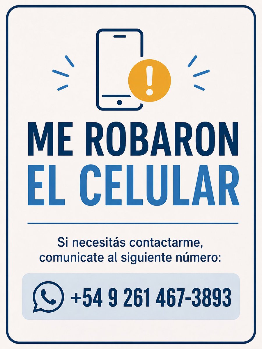 psperettiok's tweet photo. Paso para avisar que me robaron el celular. Estoy bien, por suerte.
Mientras recupero el acceso a mis líneas y cuentas, quienes necesiten contactarme pueden hacerlo al:
📱 +54 9 261 467-3893 https://t.co/DAbH63IH9z
