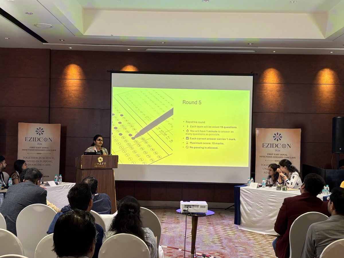 drsdip's tweet photo. EZIDCON2026 started with a quiz ⁦@hyattkolkata⁩ ⁦@TMCKolkata⁩ ⁦@arkendubasu91⁩ https://t.co/6h54pG6BoQ