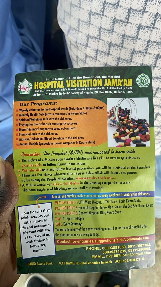 Mcankwarastate's tweet photo. MCAN Kwara Partners Hospital Visitation Jama'ah to Spread Hope at UITH
©️ MCAN KWARA STATE PUBLICITY
#MCANKwara
#MCAN https://t.co/sCoKOrnDSA