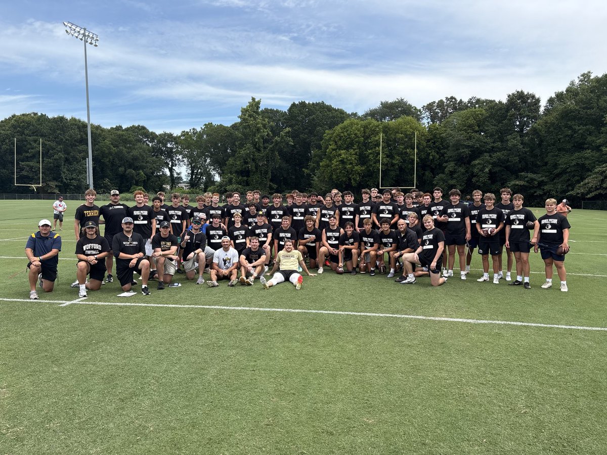 Adam_Dulka's tweet photo. GREAT specialist camp today @Wofford_FB ! Thank you to the 70+ prospects for competing hard today! And thank you to all the families who supported these young men chasing a dream today! Unbelievable amount of talent on the field. Until next year! #ALLGAS https://t.co/6BQhhUus3f