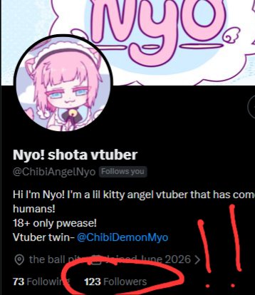 ChibiAngelNyo's tweet photo. AH!! Nyo has over 100 friends?? Thank yous!!! https://t.co/wiWtoRQI5w