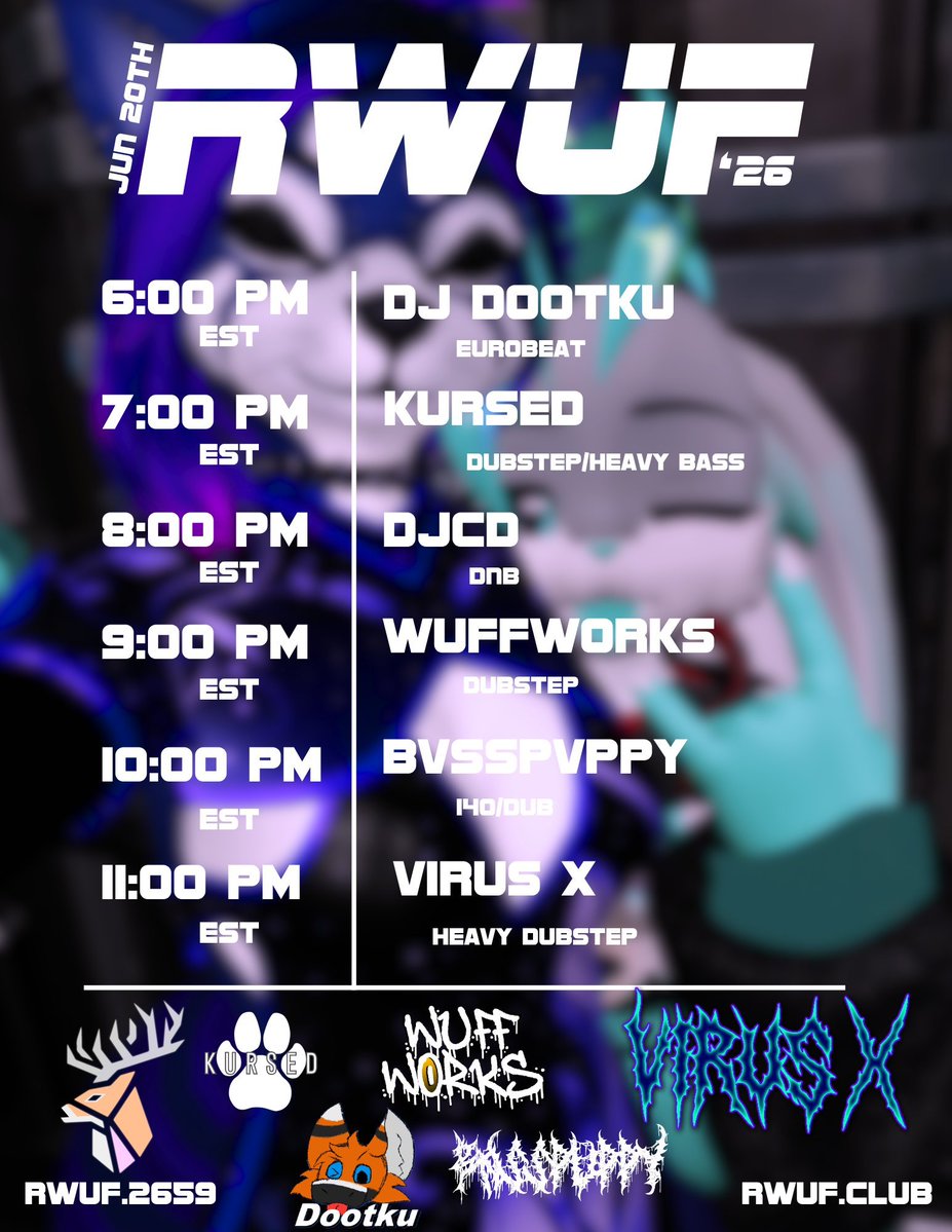 x_kursed's tweet photo. Tonight's the night! My @RWUFCLUB debut + I'm opening for my sibs @VennyTheFur &amp; @dj_reignz5589 aka Virus X! https://t.co/7CJfMj746P