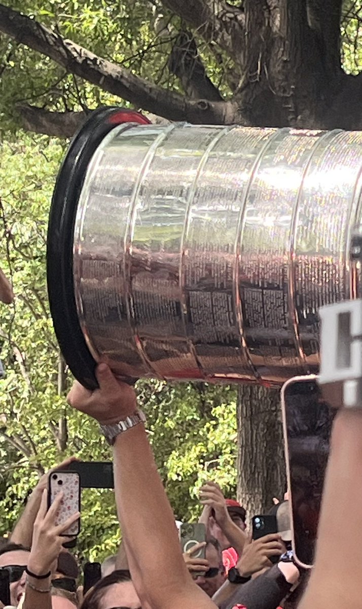 KTchumz's tweet photo. Cannot believe this happened in front of me and how close I was to them and the Stanley Cup! Love my boys #stanleycup #canes 🖤❤️ https://t.co/oBrunyiZ9D