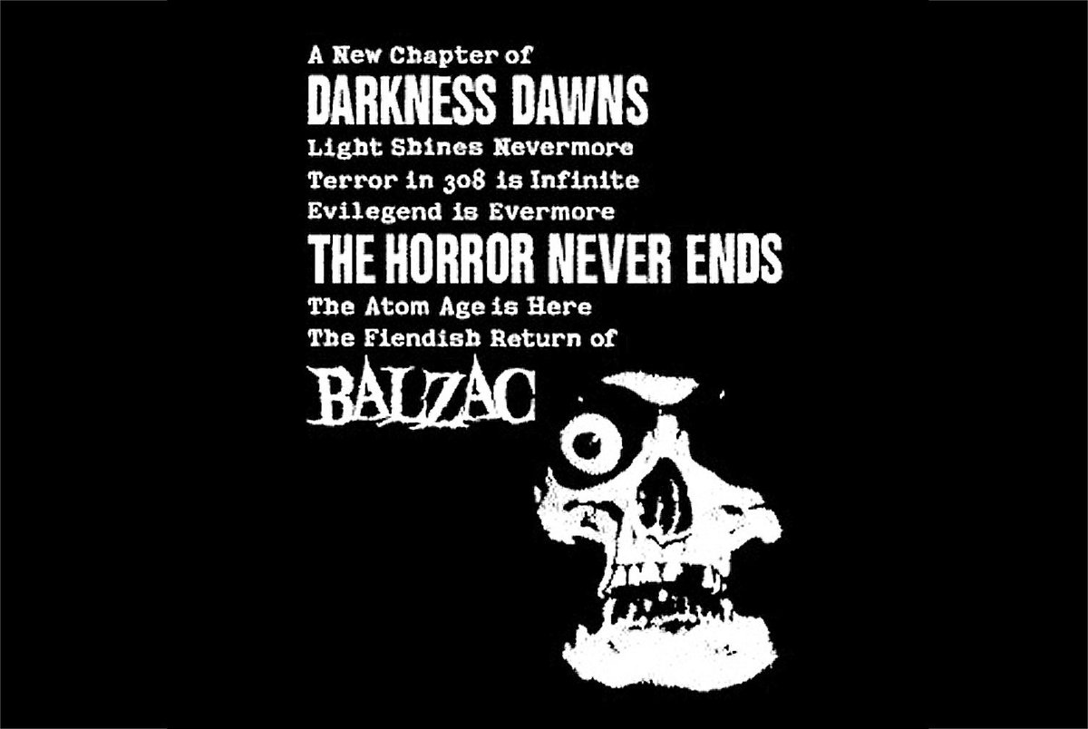 misfitsrecords's tweet photo. The Atom Age is here, and Misfits Records welcomes the Fiendish Return of Balzac! For those interested in scoring a piece of Balzac history, commemorative shirts available while supplies last at https://t.co/ZNXsJHYD6b Read the full story at: https://t.co/tdzNdGjzTg https://t.co/v5SZKdVeHE