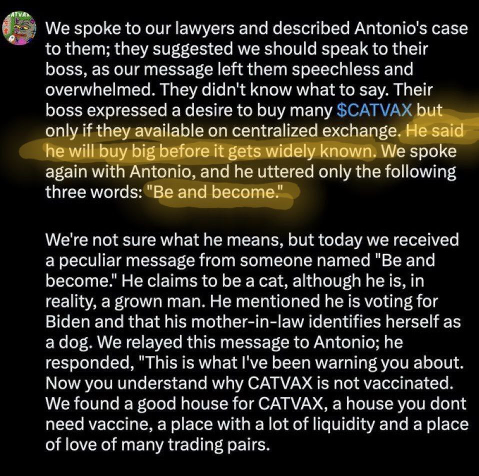 Catvaxxers's tweet photo. Be and become https://t.co/nq2GSM0WP8
